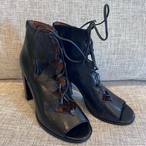 Black Lace-Up Ankle Boots